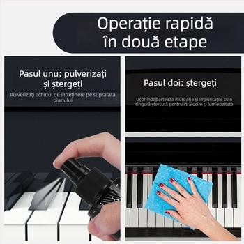 Curățitor pentru claviatura pianului și lichid de întreținere pentru claviaturi electronice — FNRLIA; ambalaj: cutie de hârtie