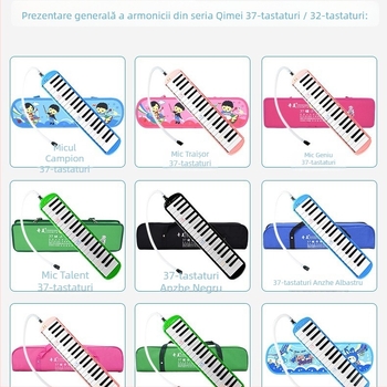 Qimei tubă de suflat pentru melodică, material ecologic, compatibilă cu 37 și 32 de clape, ambalaj din plastic