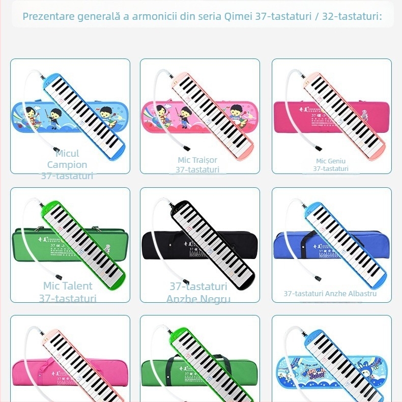 Qimei tubă de suflat pentru melodică, material ecologic, compatibilă cu 37 și 32 de clape, ambalaj din plastic