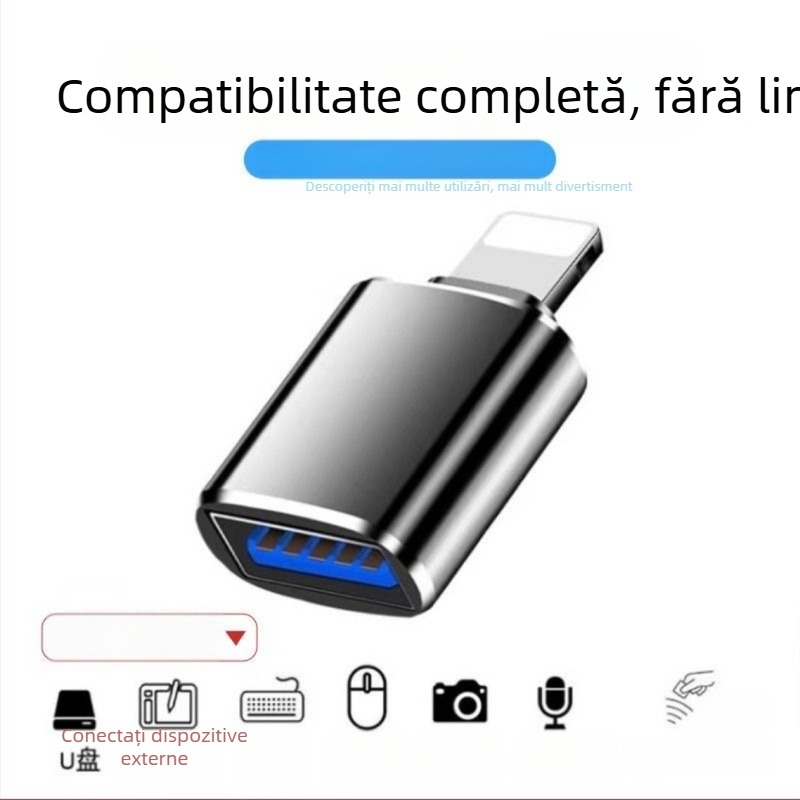 Adaptor OTG Apple Lightning cu port USB-A pentru iPad – Suport pentru unități USB externe, mouse și tastatură