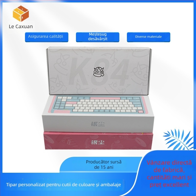 Set de cutii de ambalare pentru tastaturi mecanice, hârtie/carton, imprimare offset, model 010, sarcină de 500 g, personalizare disponibilă