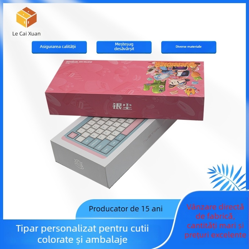 Set de cutii de ambalare pentru tastaturi mecanice, hârtie/carton, imprimare offset, model 010, sarcină de 500 g, personalizare disponibilă