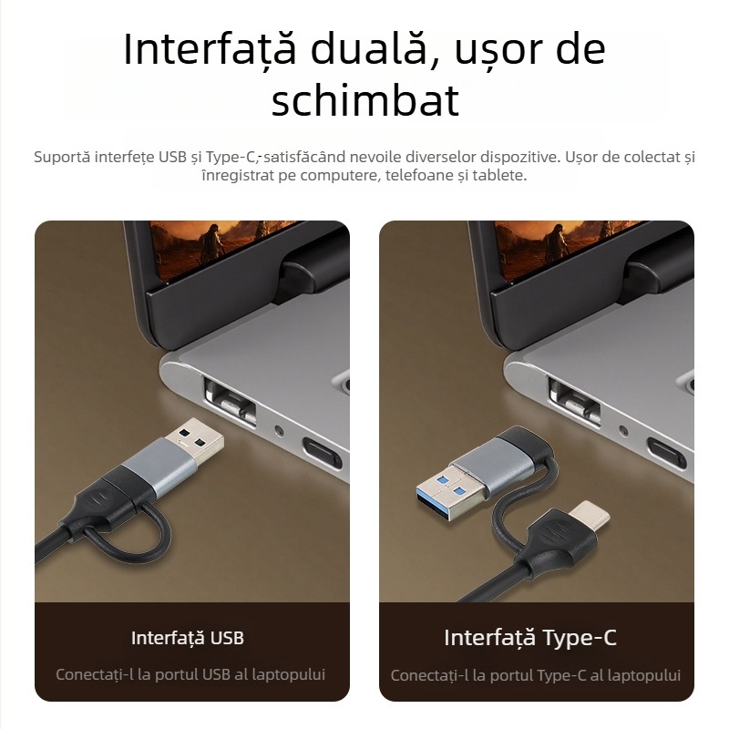 Card captură video 4K60Hz, HDMI către Type-C, intrare duală, cip MS2130S, nucleu din cupru