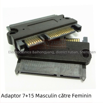 SATA 22P 7+15 adaptor M–F pentru date și alimentare, nucleu din cupru, conector unic