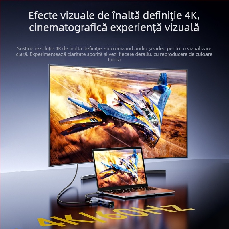 Stație de docking USB-C la HDMI, suport 4K60Hz, nucleu de cupru, până la 5 porturi