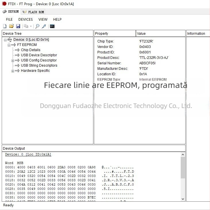 Adaptor USB la UART TTL-232R-3V3-AJ cu cip FT232RQ, TTL 3.3V, USB 2.0, baud 3 Mbps, cablu din cupru 1,8 m