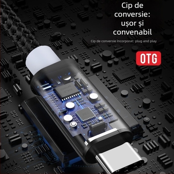 Adaptor OTG USB-C, cablu de date pentru telefon/tabletă, cititor de carduri și disc USB — Model F5, Patch Cord, USB Extension HUB, 2022