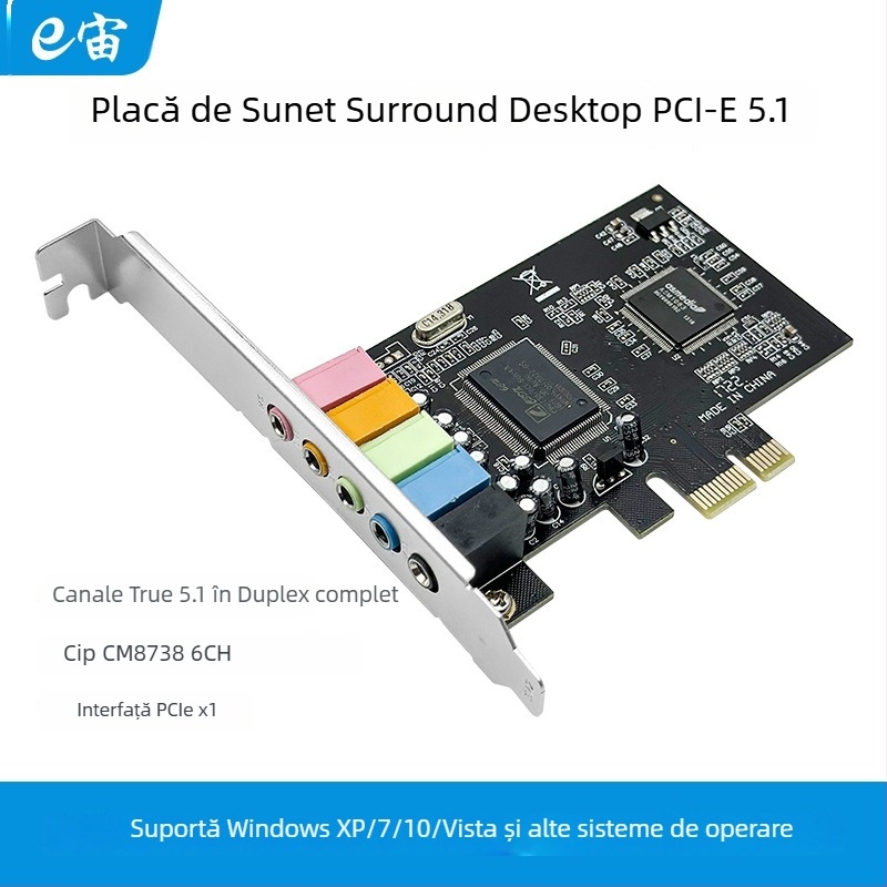 EZ8738 placă de sunet PCIe adaptor cu CMI8738 6CH de la E zeus