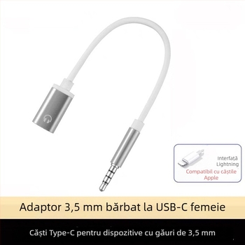 Adaptor Yinhe BL-222 pentru căști, 3.5mm la USB-C, pentru laptopuri și calculatoare
