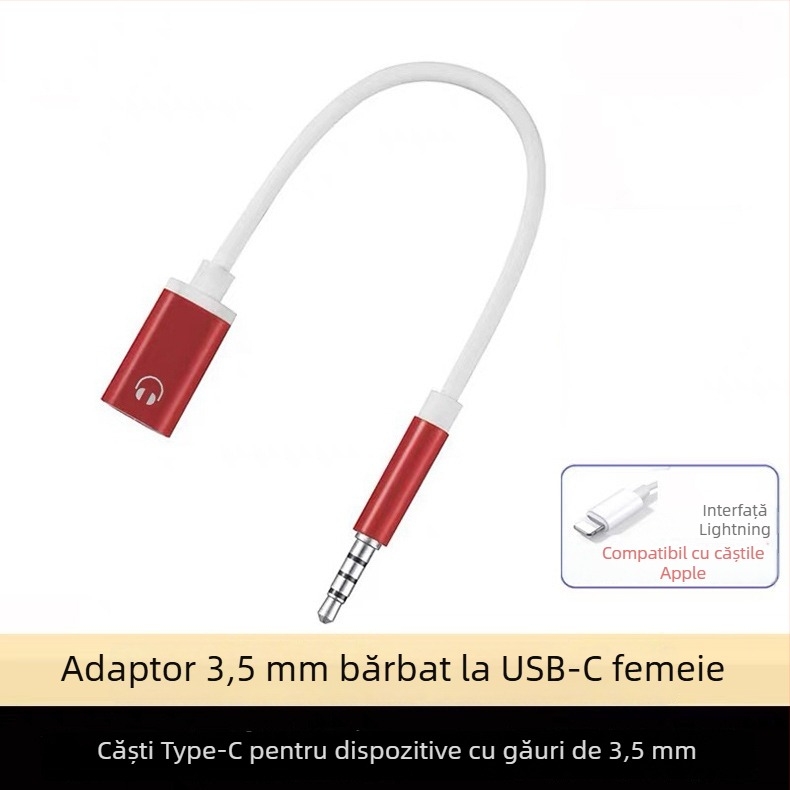 Adaptor Yinhe BL-222 pentru căști, 3.5mm la USB-C, pentru laptopuri și calculatoare