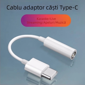Adaptor Type-C la 3,5 mm audio și cablu adaptor pentru căști Lightning