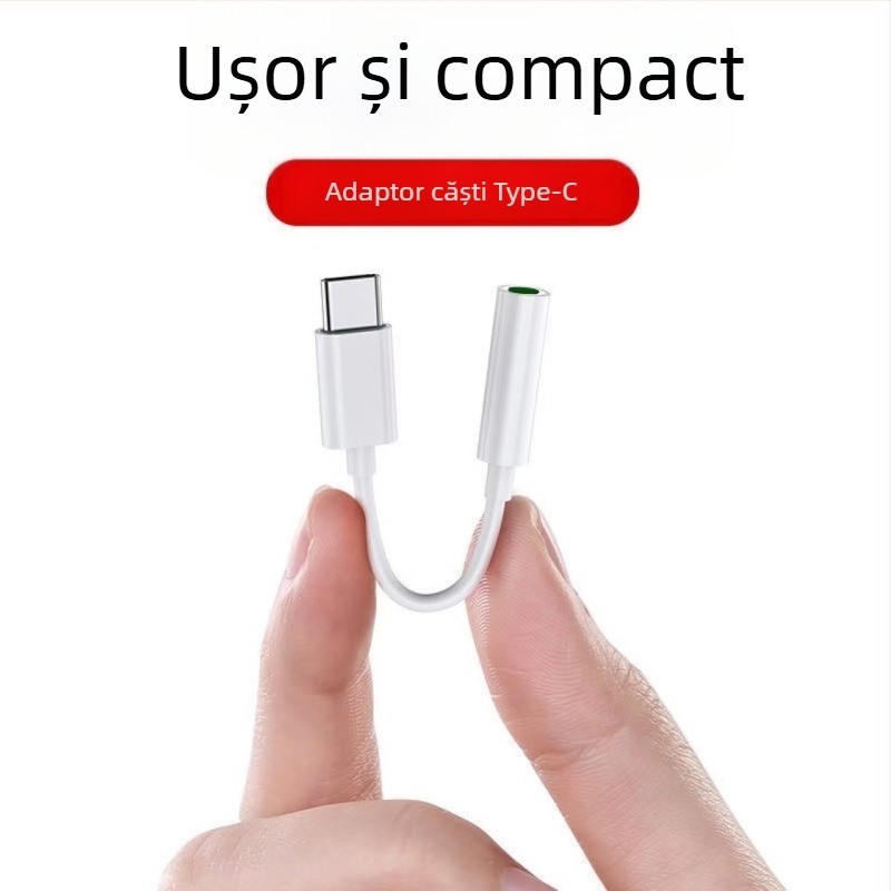 Adaptor Type-C la 3,5 mm audio și cablu adaptor pentru căști Lightning
