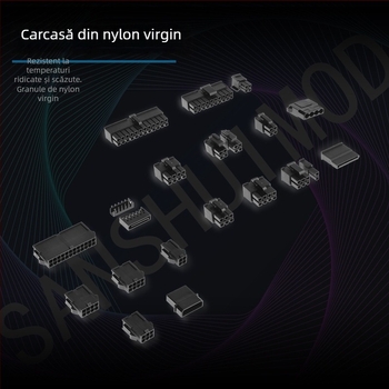 Cablu patch de alimentare GPU pentru desktop, cupla D-port la 8 pini, 4 pini la 8 pini, cupru UL1007 18AWG, model ZJ-2D4ZGPU8