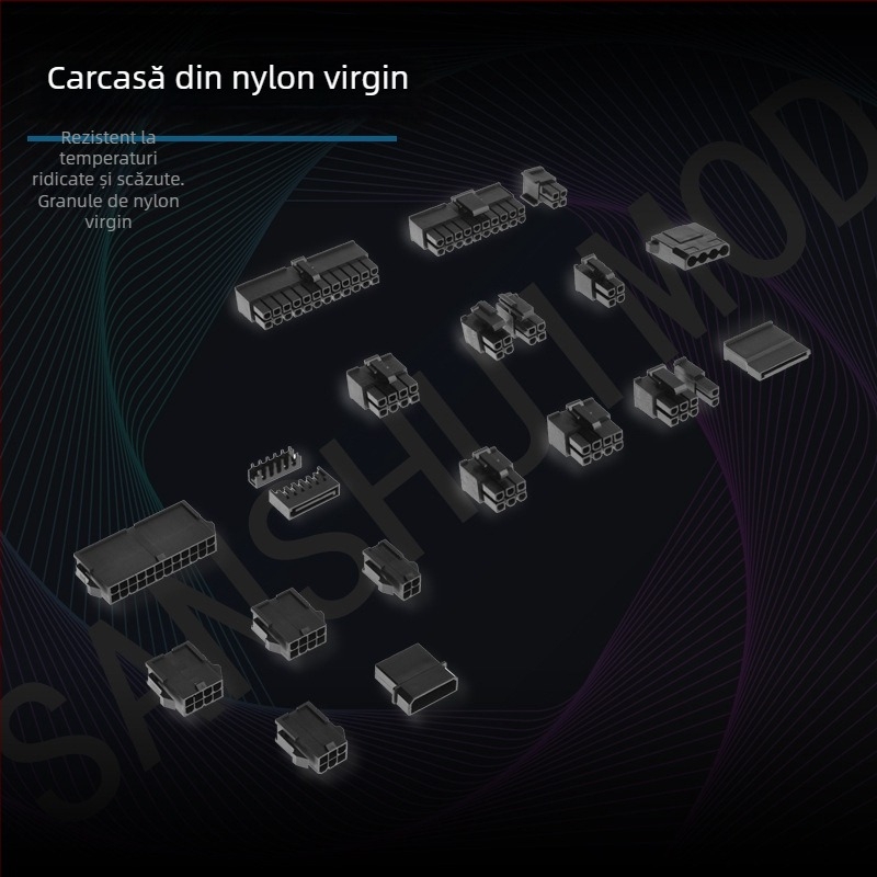 Cablu patch de alimentare GPU pentru desktop, cupla D-port la 8 pini, 4 pini la 8 pini, cupru UL1007 18AWG, model ZJ-2D4ZGPU8