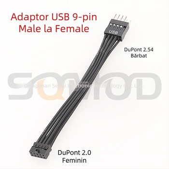 sqmOD Cablu adaptor DuPont 2.0 la 2.54 pentru USB header pe plăci de bază industriale, conductor din cupru
