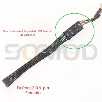 sqmOD Cablu adaptor DuPont 2.0 la 2.54 pentru USB header pe plăci de bază industriale, conductor din cupru