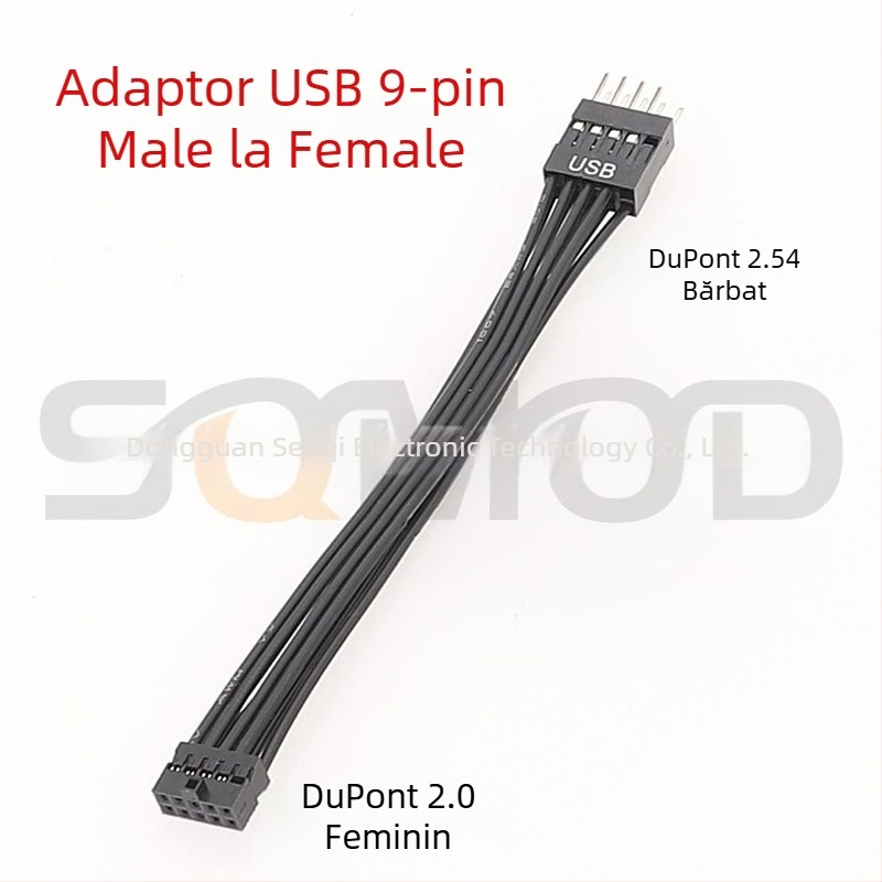 sqmOD Cablu adaptor DuPont 2.0 la 2.54 pentru USB header pe plăci de bază industriale, conductor din cupru