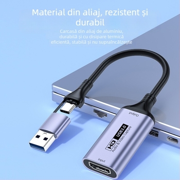 Card de captură video USB 3.0 / Type-C — 1080P, cip MS2130, compatibil cu toate sistemele de operare, pentru telefoane și PC