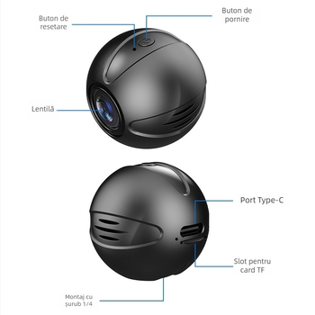 Cameră de securitate X3 – 1080p, Viziune pe timp de noapte, Wi‑Fi fără fir, baterie de 60 minute