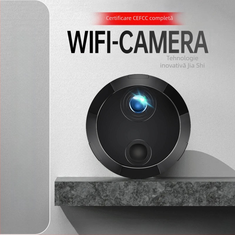 HDQ15 Cameră de supraveghere wireless WiFi pentru casă, cu viziune nocturnă infraroșu, 1080P/4K, Detecție de mișcare, Stocare în aplicație și card TF