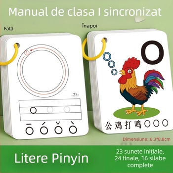 Carduri Pinyin pentru alfabetizare timpurie, din hârtie, pentru copii 4–6 ani