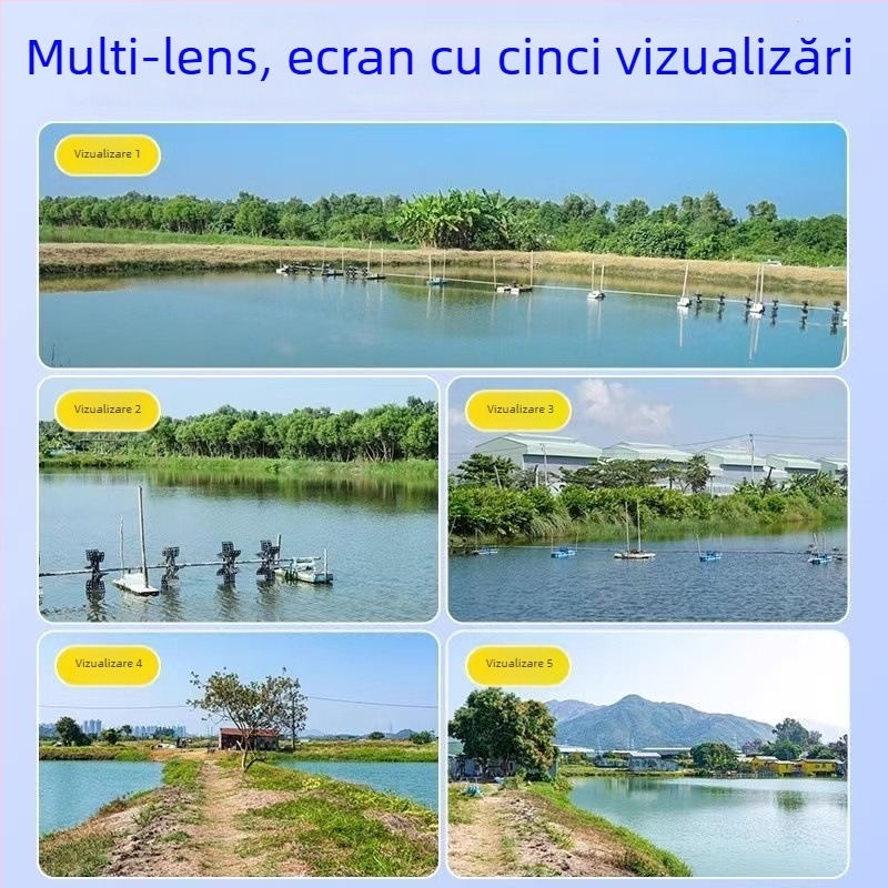 Cameră PTZ solară exterioră cu rotire orizontală 355°, rotire verticală 90°, limită de rotație 355°, alimentare DC 5V, montare pe perete