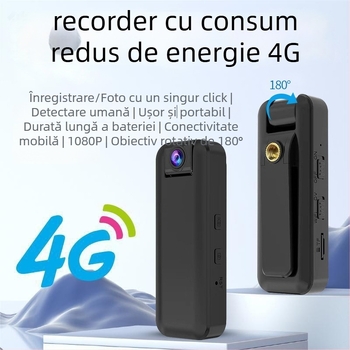 Cameră corporală pentru forțe de ordine cu 4G, carcasă ABS, pentru exterior, 150 g
