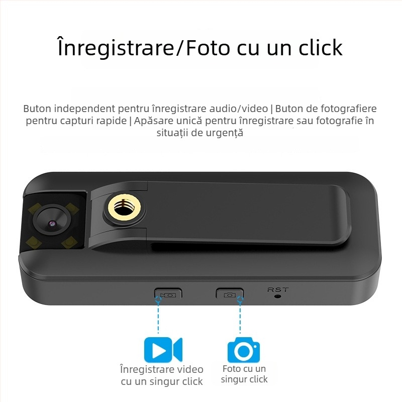 Cameră corporală pentru forțe de ordine cu 4G, carcasă ABS, pentru exterior, 150 g