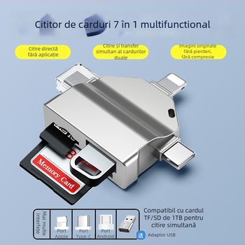 Cititor de carduri USB Type-C 3 în 1 cu OTG — USB 3.0/2.0 pentru dispozitive Android și Apple