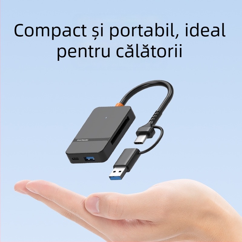 Cititor all-in-one USB 3.0/Type-C – CF/SD/TF/MS Pro/MS Micro Suport, Extern