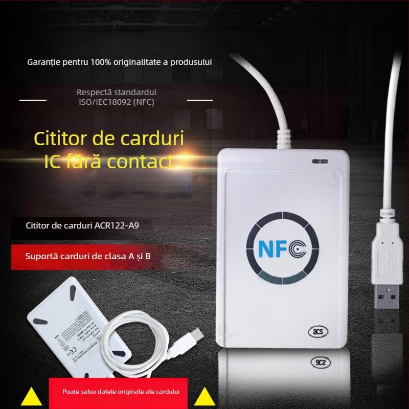 ACR122U-A9 Cititor de carduri fără contact, compatibil MIFARE ONE, 13,56 MHz, rază de citire 3-8 cm