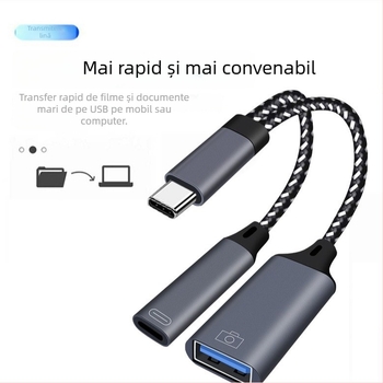 Yinhe BL-35 Type-C 2-în-1 OTG adaptor cu cititor USB și card, suport pentru mouse, compatibil iPad Pro