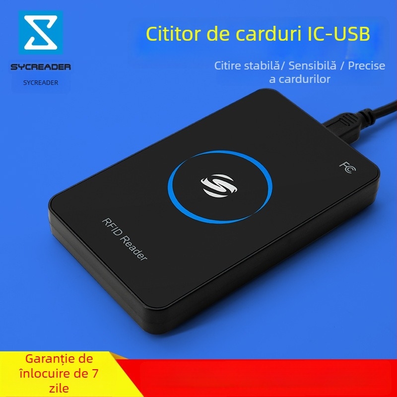 Dispozitiv desktop de emitere carduri 13.56MHz MF/S50/S70 IC, USB, modelul R80C, pentru gestionarea membrilor și controlul accesului