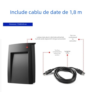 Cititor/ scriitor NFC în lot USB fără driver, cu SDK - Frecvență înaltă, distanță de detecție 1–5 cm, timp de citire 0,5–3 s