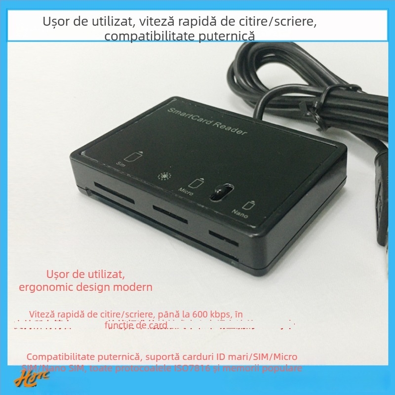 MCR3516 Cititor/scriitor pentru card USIM USB | Card de tip ISO7816 de contact, 4 MHz, viteză de citire până la 420 kbps, suport Nano-SIM și Micro-SIM