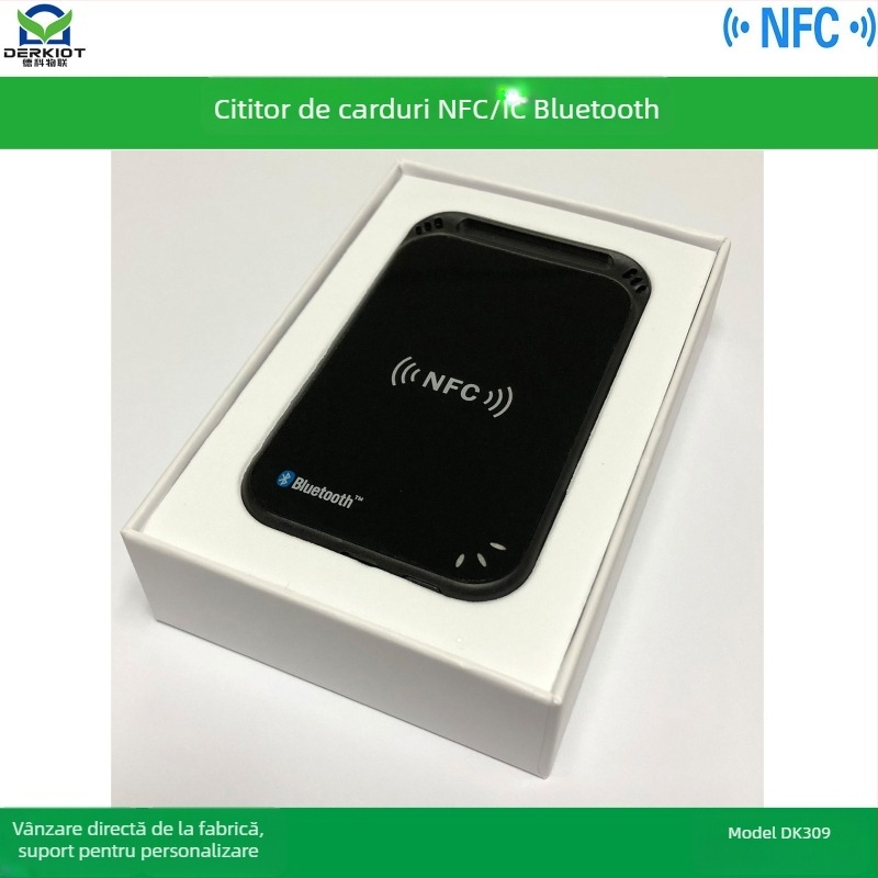 DK309 Cititor Bluetooth NFC pentru carduri fără contact; pentru carduri de înaltă frecvență; rază de detecție 0–6; frecvență de lucru 13560; timp de citire card 0,2 s
