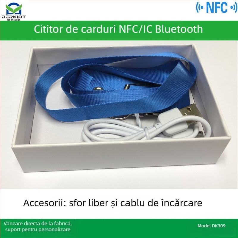 DK309 Cititor Bluetooth NFC pentru carduri fără contact; pentru carduri de înaltă frecvență; rază de detecție 0–6; frecvență de lucru 13560; timp de citire card 0,2 s