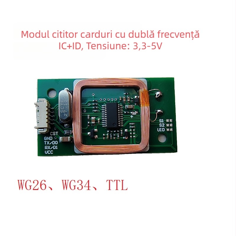 ICID Cititor de carduri fără atingere 5V UART pentru IC/ID, 13,56 MHz, Model IC+ID-UART-5V