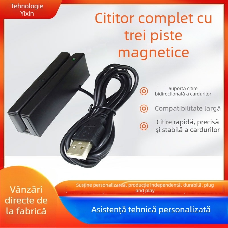 YX-MSR600U Cititor de carduri de contact pentru bandă magnetică, IC și PSAM