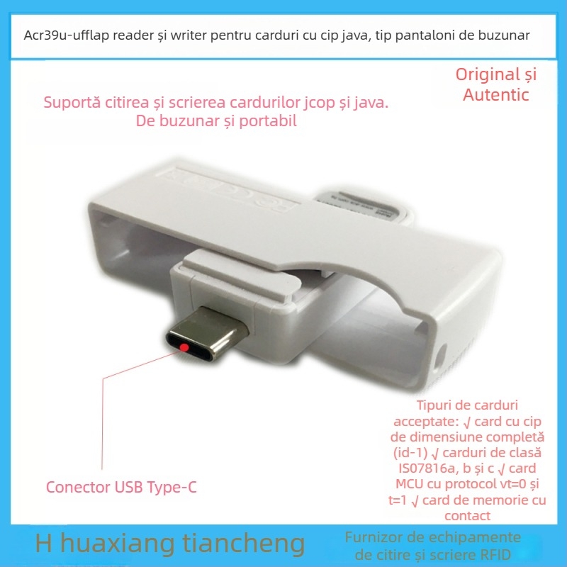 ACR39U-NF Cititor și scriitor portabil pentru carduri EMV cu cip, USB-C