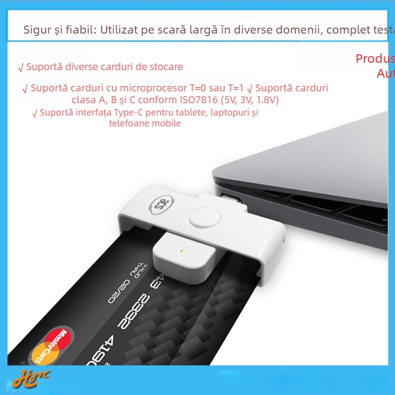 ACR39U-NF Cititor și scriitor portabil pentru carduri EMV cu cip, USB-C