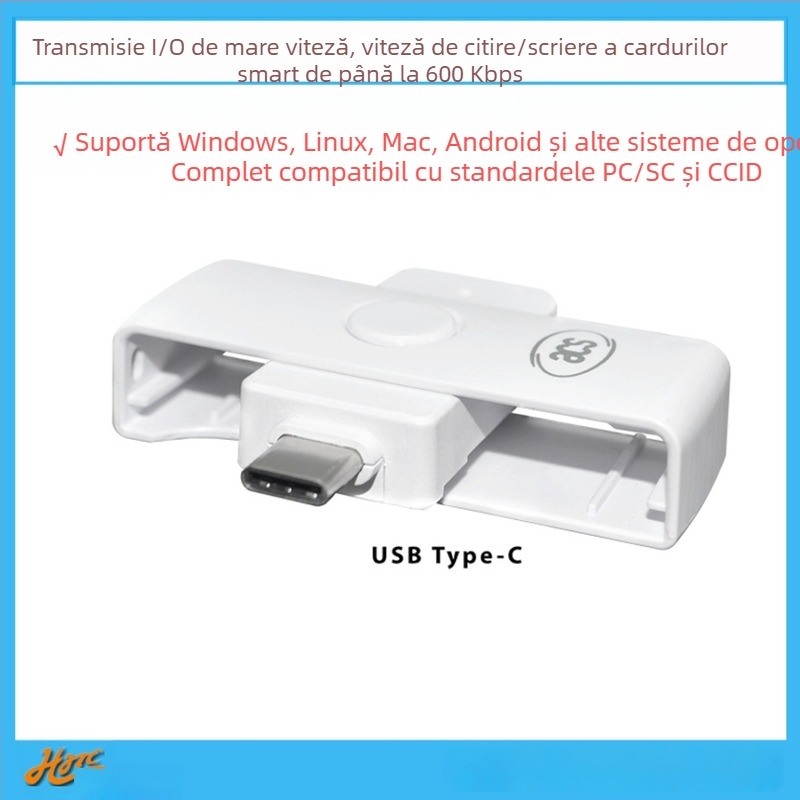 ACR39U-NF Cititor și scriitor portabil pentru carduri EMV cu cip, USB-C