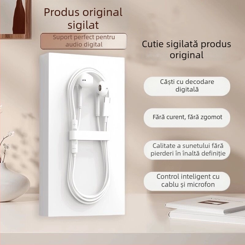 Căști in-ear cu cablu, difuzor cu bobină mobilă, sensibilitate 120 dB, cablu de 1 cm