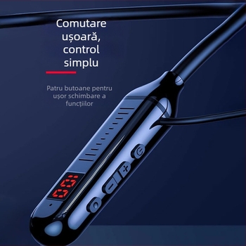 Căști in-ear wireless, în stil neckband, True Wireless, Bluetooth 5.0, autonomie baterie peste 8 ore, rază 10 m