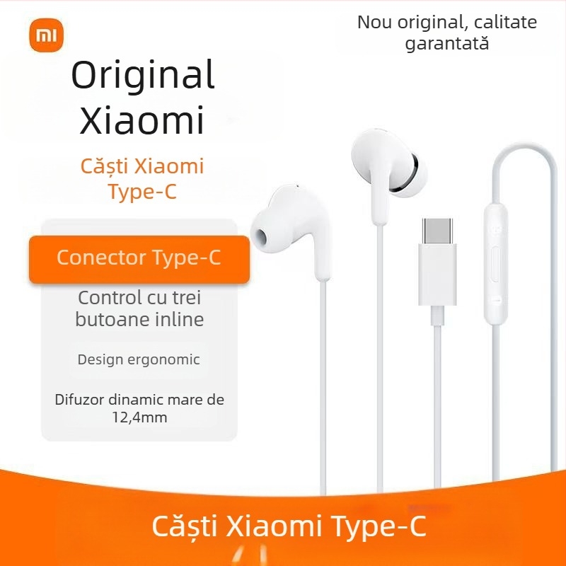 Căști in-ear Xiaomi Type-C cu fir, cu microfon