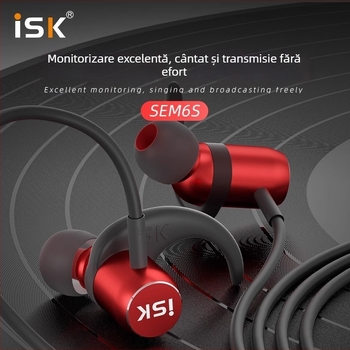 Isk Sem6S Căști in-ear cu fir Hi‑Fi pentru monitorizare, 3,5 mm conector direct