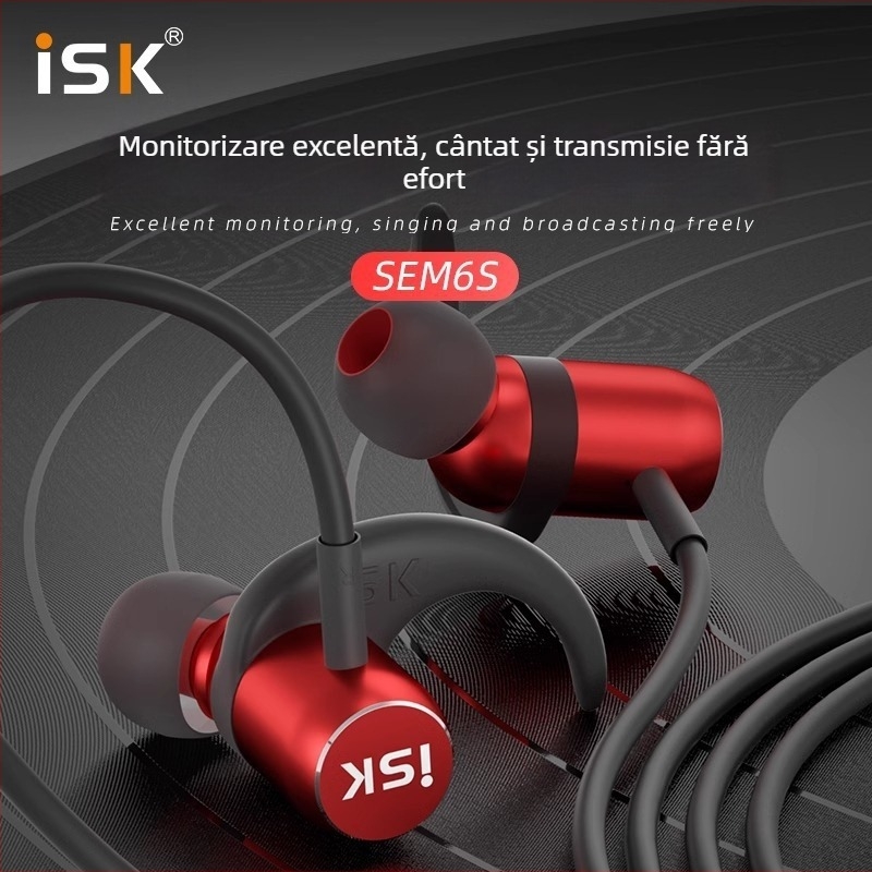 Isk Sem6S Căști in-ear cu fir Hi‑Fi pentru monitorizare, 3,5 mm conector direct