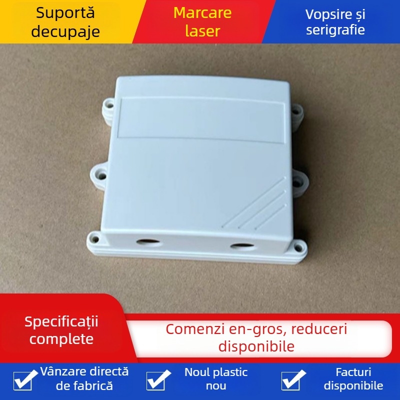 Carcasă din plastic ABS pentru senzor de temperatură și umiditate, cu găuri pentru cabluri