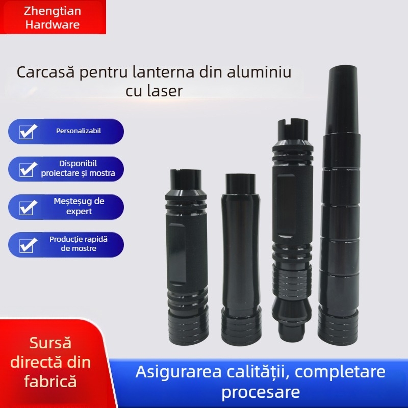 Carcasă pentru lanternă din aliaj de aluminiu, prelucrare CNC, piese ne-standard, precizie mecanică
