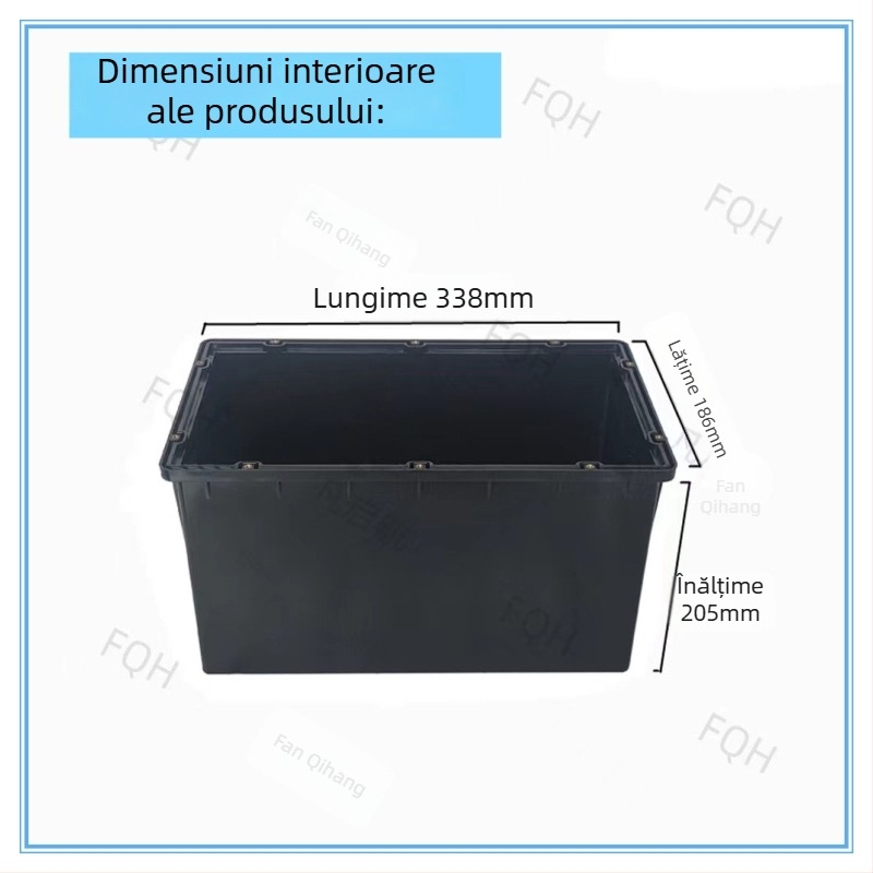 Cutie detașabilă pentru baterii litiu 12V 100Ah, carcasă ABS, etanșă, pentru campere și autoturisme